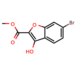 Chemical structure of Methyl 6-bromo-3-hydroxy-benzofuran-2-carboxylate , CAS 2092784-04-6, AChemBlock AD277387