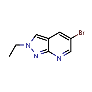 Chemical structure of 5-bromo-2-ethyl-pyrazolo[3,4-b]pyridine , CAS 2378818-34-7, AChemBlock AD277397