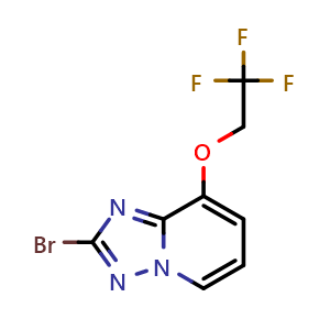 Chemical structure of 2-bromo-8-(2,2,2-trifluoroethoxy)-[1,2,4]triazolo[1,5-a]pyridine , CAS 1951444-77-1, AChemBlock AD277402