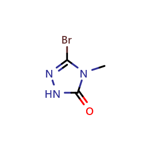 Chemical structure of 3-bromo-4-methyl-1H-1,2,4-triazol-5-one , CAS 22354-80-9, AChemBlock AD277416