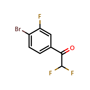 Chemical structure of 1-(4-bromo-3-fluoro-phenyl)-2,2-difluoro-ethanone , CAS 1823323-06-3, AChemBlock AD277435