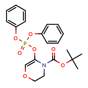 Chemical structure of tert-butyl 5-diphenoxyphosphoryloxy-2,3-dihydro-1,4-oxazine-4-carboxylate , CAS 1429228-74-9, AChemBlock AD277449