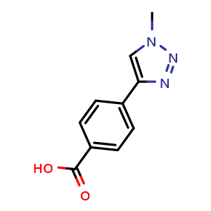 Chemical structure of 4-(1-Methyltriazol-4-yl)benzoic acid , CAS 1876178-39-0, AChemBlock AD277467