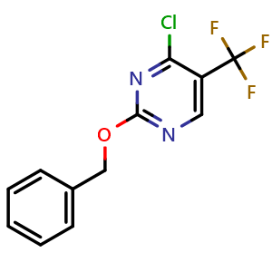 Chemical structure of 2-Benzyloxy-4-chloro-5-(trifluoromethyl)pyrimidine , CAS 1821504-67-9, AChemBlock AD277469