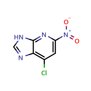 Chemical structure of 7-Chloro-5-nitro-3H-imidazo[4,5-b]pyridine , CAS 878011-46-2, AChemBlock AD277472
