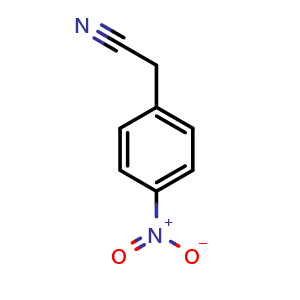 Chemical structure of 2-(4-nitrophenyl)acetonitrile , CAS 555-21-5, AChemBlock AD277474