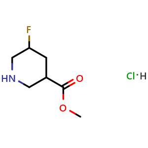 Chemical structure of Methyl 5-fluoropiperidine-3-carboxylate hydrochloride , CAS 2920436-44-6, AChemBlock AD277476