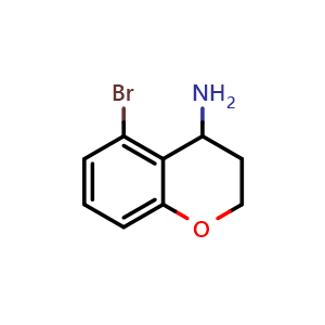 Chemical structure of 5-bromo-3,4-dihydro-2H-1-benzopyran-4-amine , CAS 1337698-97-1, AChemBlock AD277480