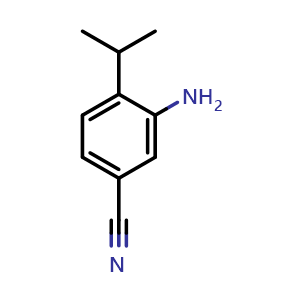 Chemical structure of 3-Amino-4-isopropylbenzonitrile , CAS 1369912-38-8, AChemBlock AD277510