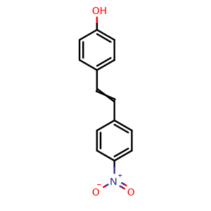 Chemical structure of 4-(4-nitrostyryl)phenol , CAS 19221-08-0, AChemBlock AD277520