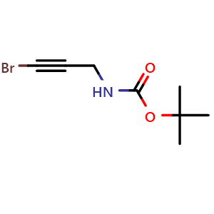 Chemical structure of tert-Butyl (3-bromoprop-2-yn-1-yl)carbamate , CAS 1160357-42-5, AChemBlock AD277522