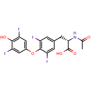 Chemical structure of N-Acetylthyroxine , CAS 26041-51-0, AChemBlock AD277529