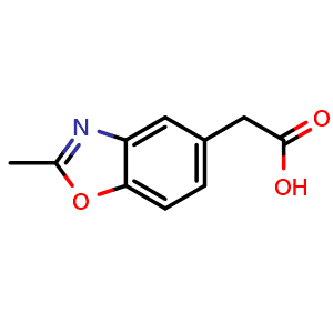 Chemical structure of 2-(2-Methyl-1,3-benzoxazol-5-yl)acetic acid , CAS 38196-01-9, AChemBlock AD277547