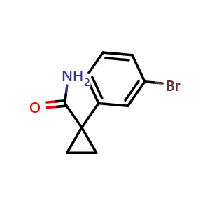 Chemical structure of 1-(3-Bromophenyl)cyclopropane-1-carboxamide , CAS 597563-13-8, AChemBlock AD277555