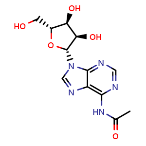 Chemical structure of N-Acetyladenosine , CAS 16265-37-5, AChemBlock AD277560