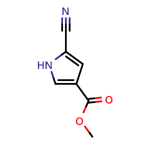 Chemical structure of Methyl 5-cyano-1H-pyrrole-3-carboxylate , CAS 66832-08-4, AChemBlock AD277564