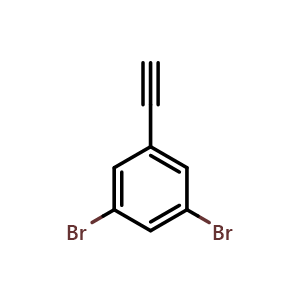 Chemical structure of 1,3-Dibromo-5-ethynylbenzene , CAS 191846-86-3, AChemBlock AD277567