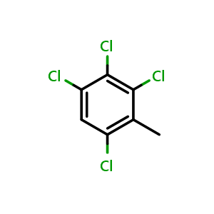 Chemical structure of 1,2,3,5-Tetrachloro-4-methylbenzene , CAS 875-40-1, AChemBlock AD277569