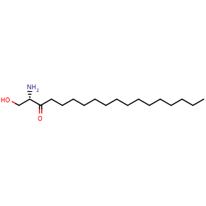 Chemical structure of (2S)-2-Amino-1-hydroxyoctadecan-3-one , CAS 18944-28-0, AChemBlock AD277576