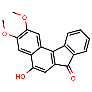 Chemical structure of 5-Hydroxy-2,3-dimethoxy-7H-benzo[c]fluoren-7-one , CAS 329786-30-3, AChemBlock AD277577