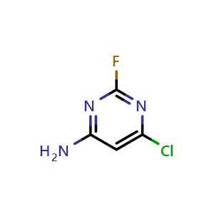 Chemical structure of 6-Chloro-2-fluoropyrimidin-4-amine , CAS 2840692-19-3, AChemBlock AD277588