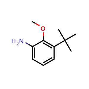 Chemical structure of 3-(1,1-Dimethylethyl)-2-methoxybenzenamine , CAS 18515-06-5, AChemBlock AD277594