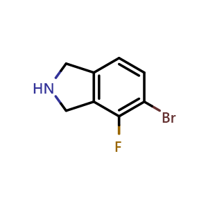 Chemical structure of 5-Bromo-4-fluoroisoindoline , CAS 1427355-66-5, AChemBlock AD277596