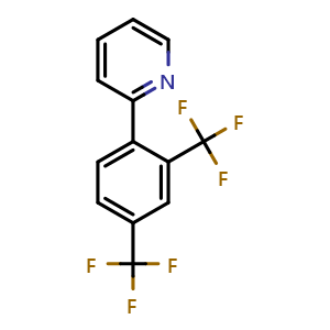 Chemical structure of 2-(2,4-Bis(trifluoromethyl)phenyl)pyridine , CAS 760210-64-8, AChemBlock AD277601