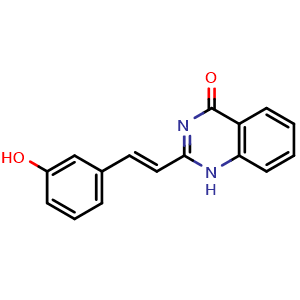 Chemical structure of (E)-2-(3-Hydroxystyryl)quinazolin-4(1H)-one , CAS 3062494-99-6, AChemBlock AD277606