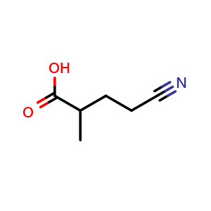 Chemical structure of 4-Cyano-2-methylbutanoic acid , CAS 37810-29-0, AChemBlock AD277612