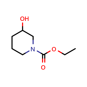 Chemical structure of Ethyl 3-hydroxypiperidine-1-carboxylate , CAS 73193-61-0, AChemBlock AD277626