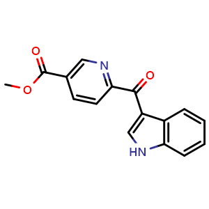 Chemical structure of Methyl 6-(1H-indole-3-carbonyl)nicotinate , CAS 2231344-34-4, AChemBlock AD277630