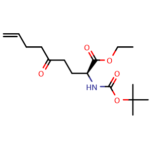 Chemical structure of Ethyl (S)-2-((tert-butoxycarbonyl)amino)-5-oxonon-8-enoate , CAS 881683-80-3, AChemBlock AD277638