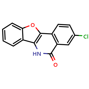 Chemical structure of 3-Chlorobenzofuro[3,2-c]isoquinolin-5(6H)-one , CAS 1421604-89-8, AChemBlock AD277656