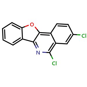 Chemical structure of 3,5-Dichlorobenzofuro[3,2-c]isoquinoline , CAS 1421604-91-2, AChemBlock AD277660
