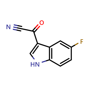 Chemical structure of 5-Fluoro-1H-indole-3-carbonyl cyanide , CAS 2090988-22-8, AChemBlock AD277664