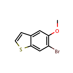 Chemical structure of 6-Bromo-5-methoxybenzo[b]thiophene , CAS 1427376-75-7, AChemBlock AD277670