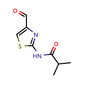 Chemical structure of N-(4-Formylthiazol-2-yl)isobutyramide , CAS 737822-98-9, AChemBlock AD277673
