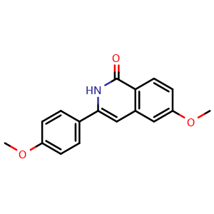 Chemical structure of 6-Methoxy-3-(4-methoxyphenyl)isoquinolin-1(2H)-one , CAS 223553-41-1, AChemBlock AD277677