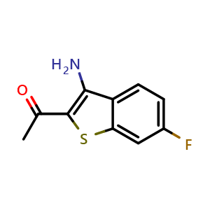 Chemical structure of 1-(3-Amino-6-fluorobenzo[b]thiophen-2-yl)ethan-1-one , CAS 1421604-77-4, AChemBlock AD277688