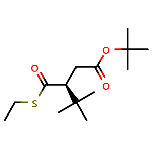 Chemical structure of tert-Butyl (S)-3-((ethylthio)carbonyl)-4,4-dimethylpentanoate , CAS 245323-43-7, AChemBlock AD277691