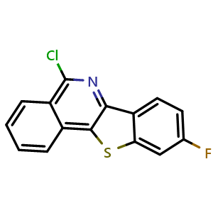 Chemical structure of 5-Chloro-9-fluorobenzo[4,5]thieno[3,2-c]isoquinoline , CAS 1421605-56-2, AChemBlock AD277695