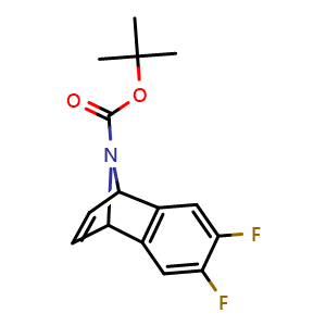 Chemical structure of tert-Butyl 6,7-difluoro-1,4-dihydro-1,4-epiminonaphthalene-9-carboxylate , CAS 484698-27-3, AChemBlock AD277699