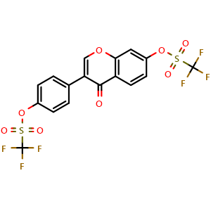 4-Oxo-3-(4-(((trifluoromethyl)sulfonyl)oxy)phenyl)-4H-chromen-7-yl trifluoromethanesulfonate