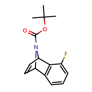 Chemical structure of tert-Butyl 5-fluoro-1,4-dihydro-1,4-epiminonaphthalene-9-carboxylate , CAS 2803487-27-4, AChemBlock AD277712
