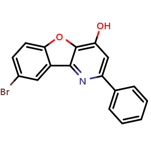 Chemical structure of 8-Bromo-2-phenylbenzofuro[3,2-b]pyridin-4-ol , CAS 1421603-99-7, AChemBlock AD277727