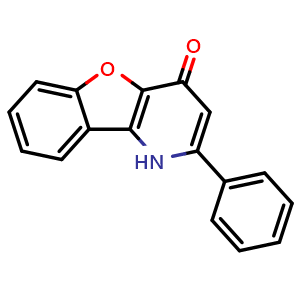 Chemical structure of 2-Phenylbenzofuro[3,2-b]pyridin-4(1H)-one , CAS 315701-10-1, AChemBlock AD277729