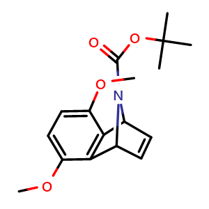 Chemical structure of tert-Butyl 5,8-dimethoxy-1,4-dihydro-1,4-epiminonaphthalene-9-carboxylate , CAS 2410214-16-1, AChemBlock AD277731