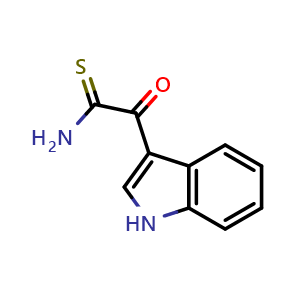 Chemical structure of 2-(1H-Indol-3-yl)-2-oxoethanethioamide , CAS 1631161-17-5, AChemBlock AD277733