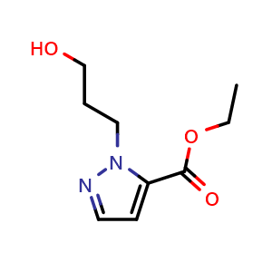 Chemical structure of Ethyl 1-(3-hydroxypropyl)-1H-pyrazole-5-carboxylate , CAS 2409127-66-6, AChemBlock AD277739